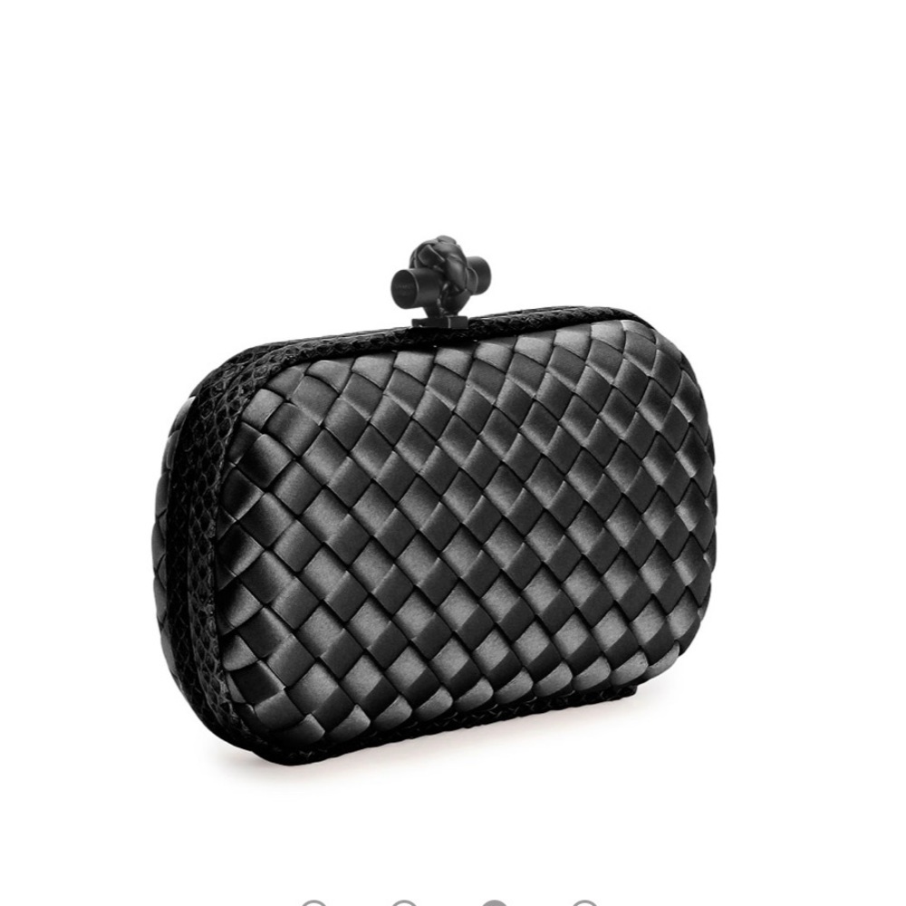 Bottega Veneta small knot satin clutch